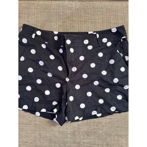New York Company Black White Polka Dot Shorts Women's Size 8 Coastal Nauticl